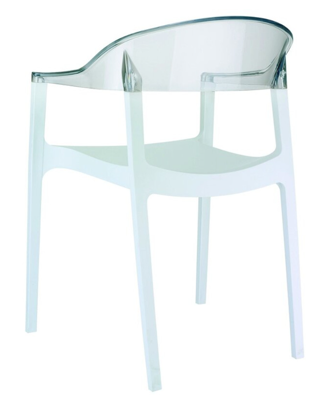 Chaise Carmen Blanc/Transparent
