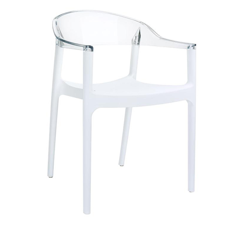 Chaise Carmen Blanc/Transparent